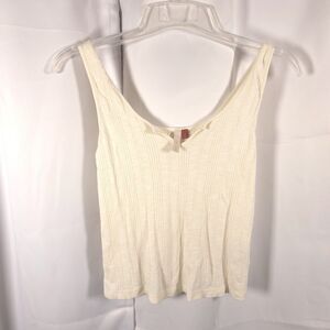 Anthropologie Pilcro Womens Small White Ribbed Sleeveless Tank Top